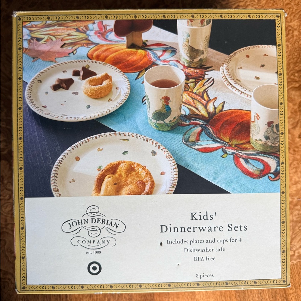 John Derian Kids Dinnerware Set NIB Thanksgiving